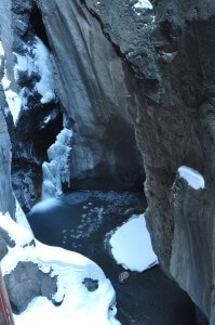 Box Canyon Falls in the winter